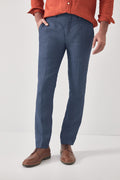 Tailored Puppytooth Irish Linen Trouser