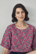 Folk Floral Print Top