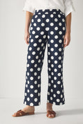 Linen Spot Pull On Pant