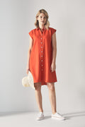 Linen A-Line Shirt Dress