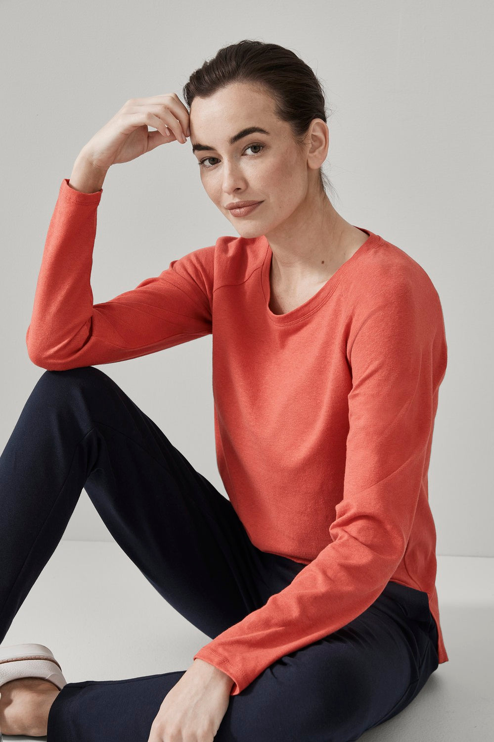 Linen Cotton Raglan Sleeve T-Shirt