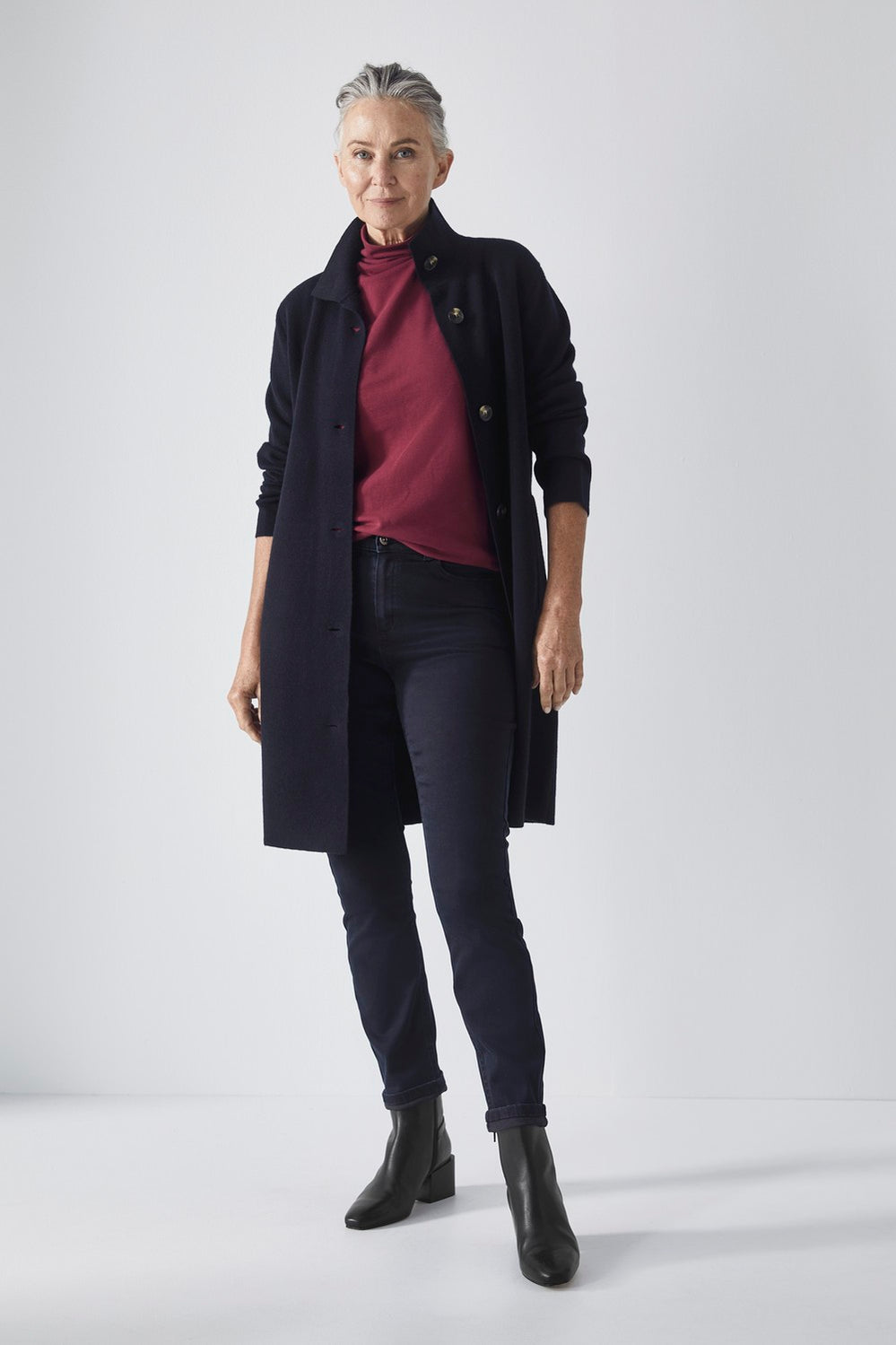 Merino Button Front Coat