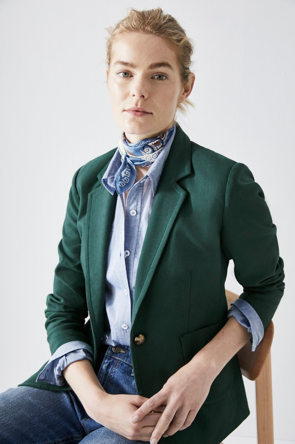 Cotton Linen Pocket Blazer