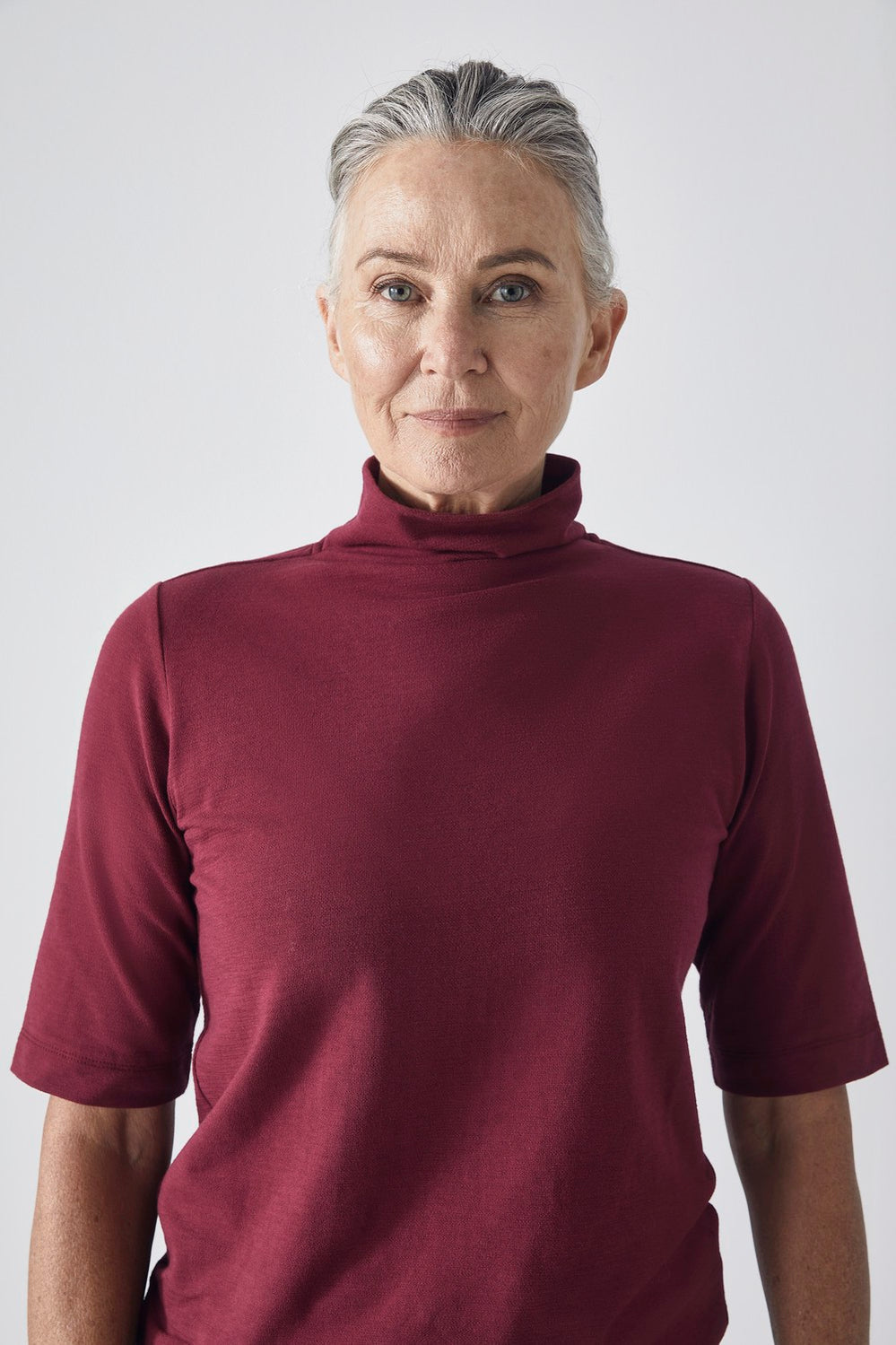 Mock Neck Half Sleeve T-Shirt
