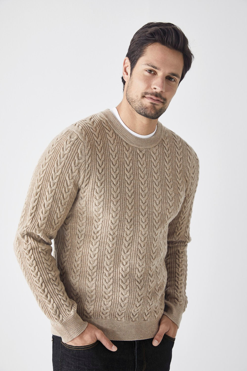 Cable Knit Crew Pullover