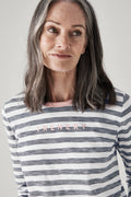 Cotton Stripe Logo T-Shirt