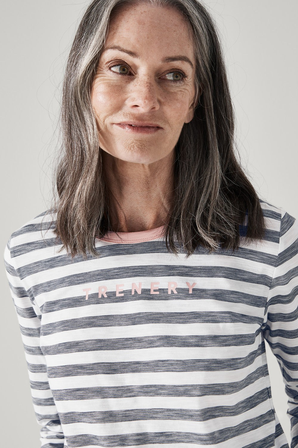 Cotton Stripe Logo T-Shirt