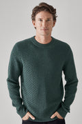 Extrafine Merino Cotton Lattice Stitch Crew