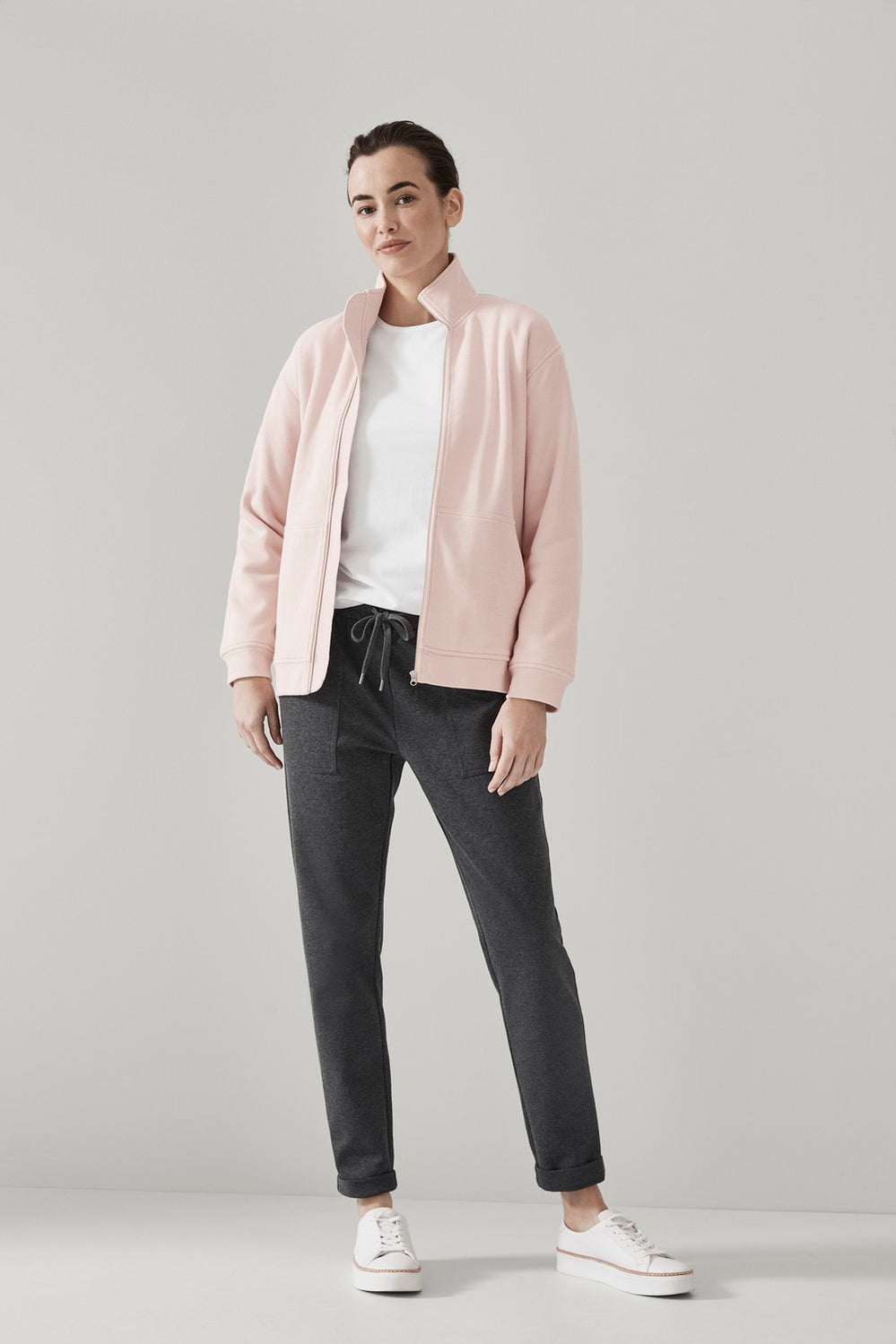Cotton Fleece Zip Through Jacket