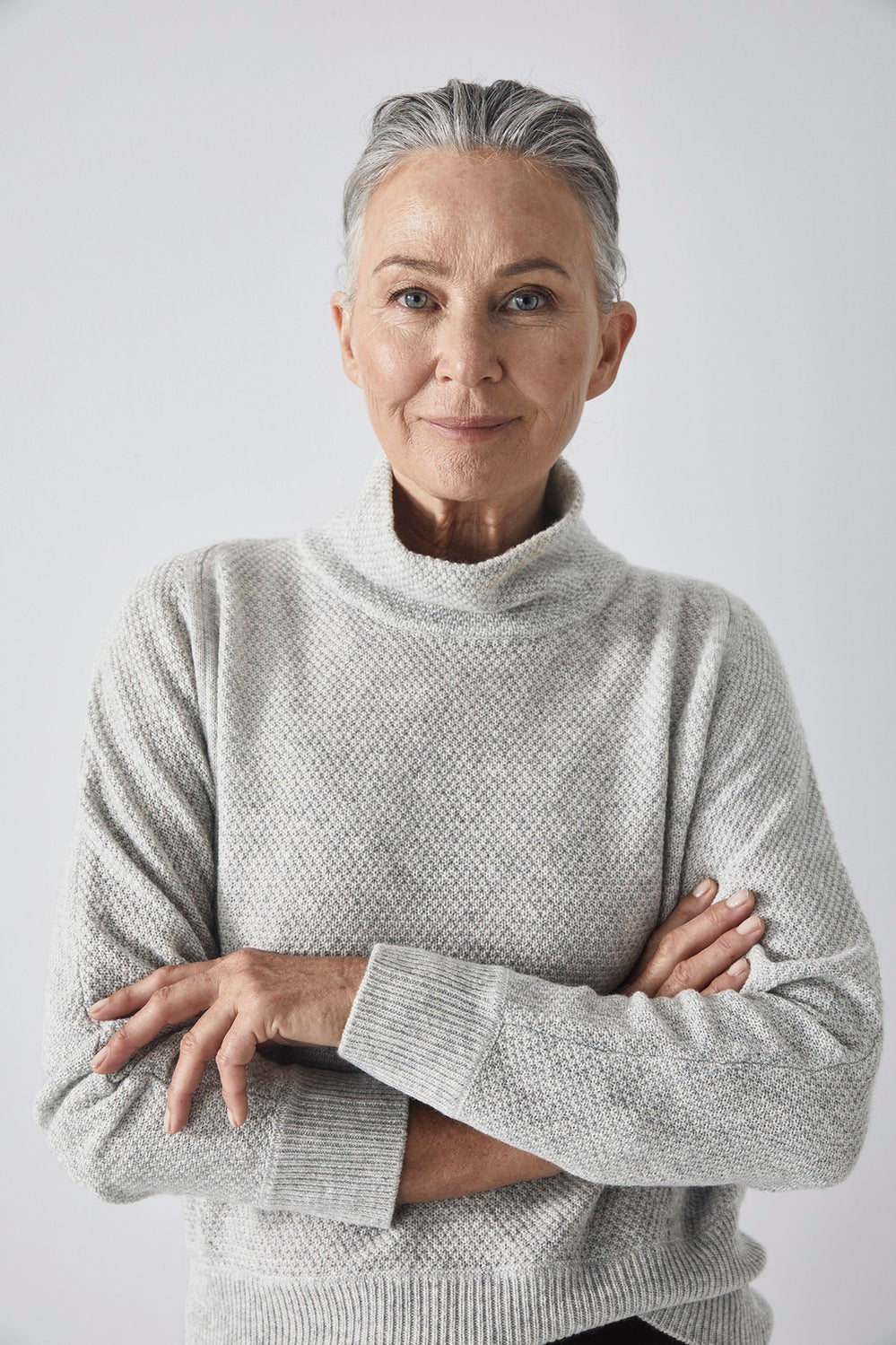 Merino Blend Mock Neck Pullover