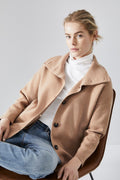 Double Knit Curve Hem Jacket
