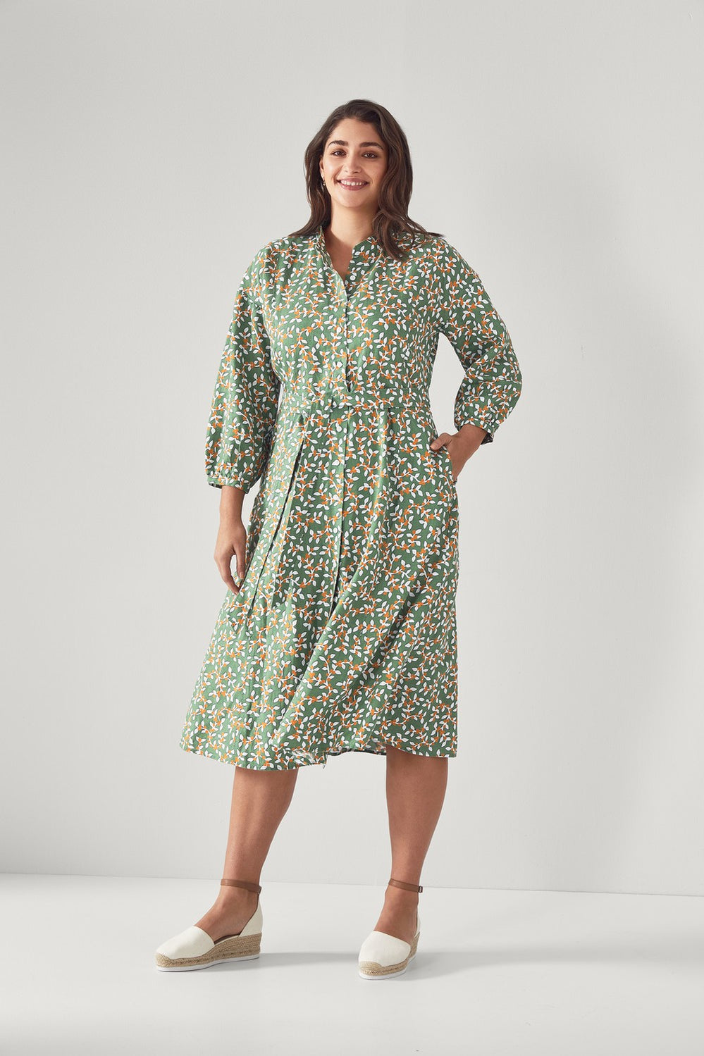 Abstract Spot Vine Shirtdress