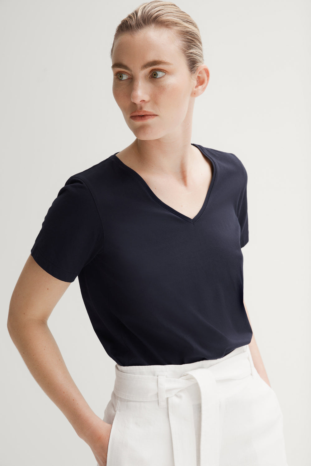 Pima Cotton V Neck T-Shirt