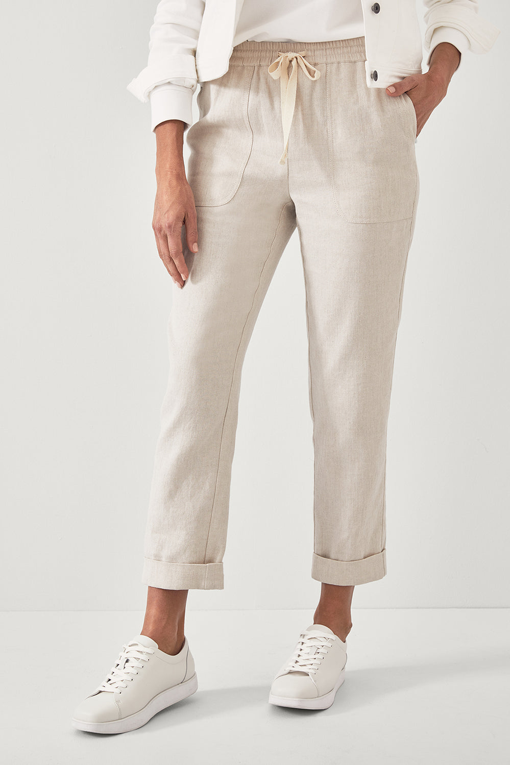 French Linen Cotton Pull On Jogger