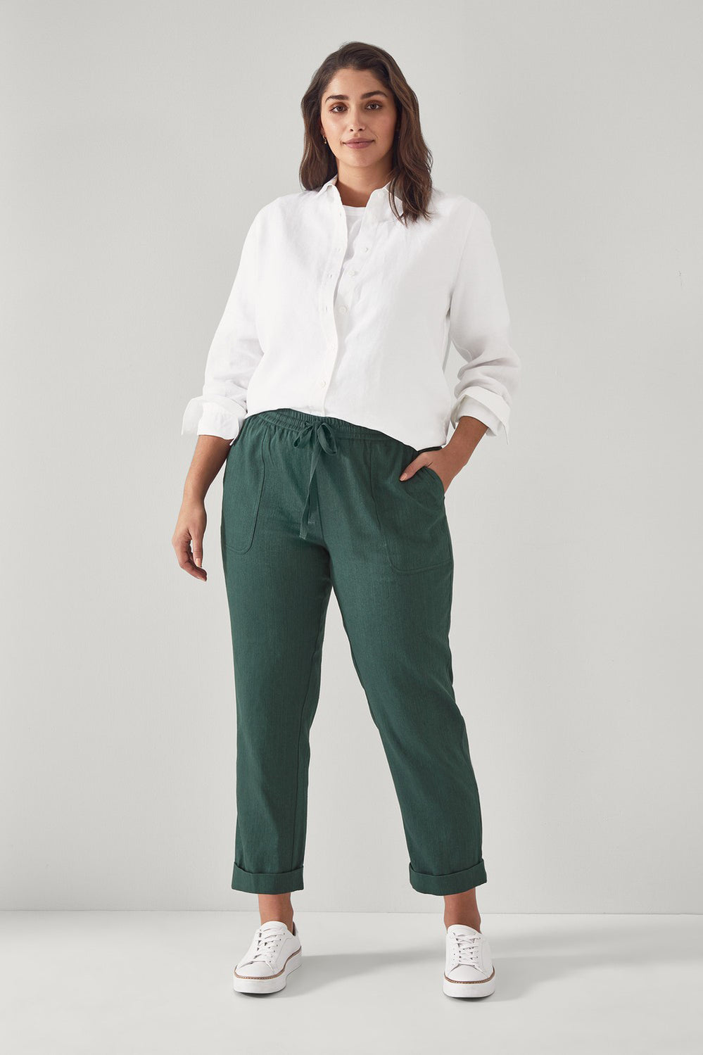 French Linen Cotton Pull On Jogger