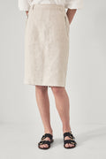 Linen Yarn Dye Pencil Skirt