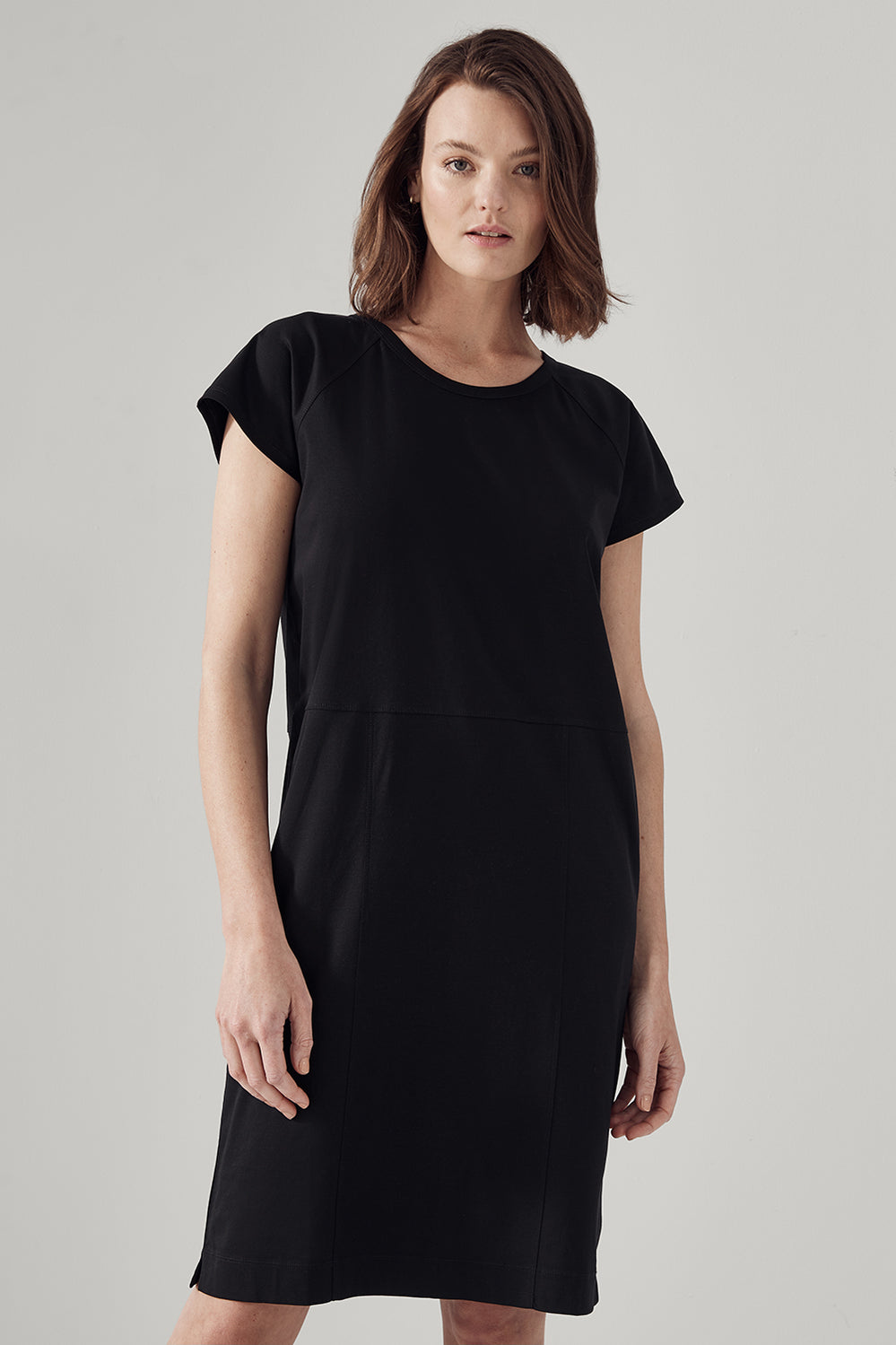 Cotton Interlock Panel Detail Dress