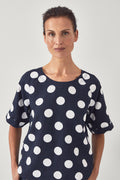 Linen Oversized Spot Top