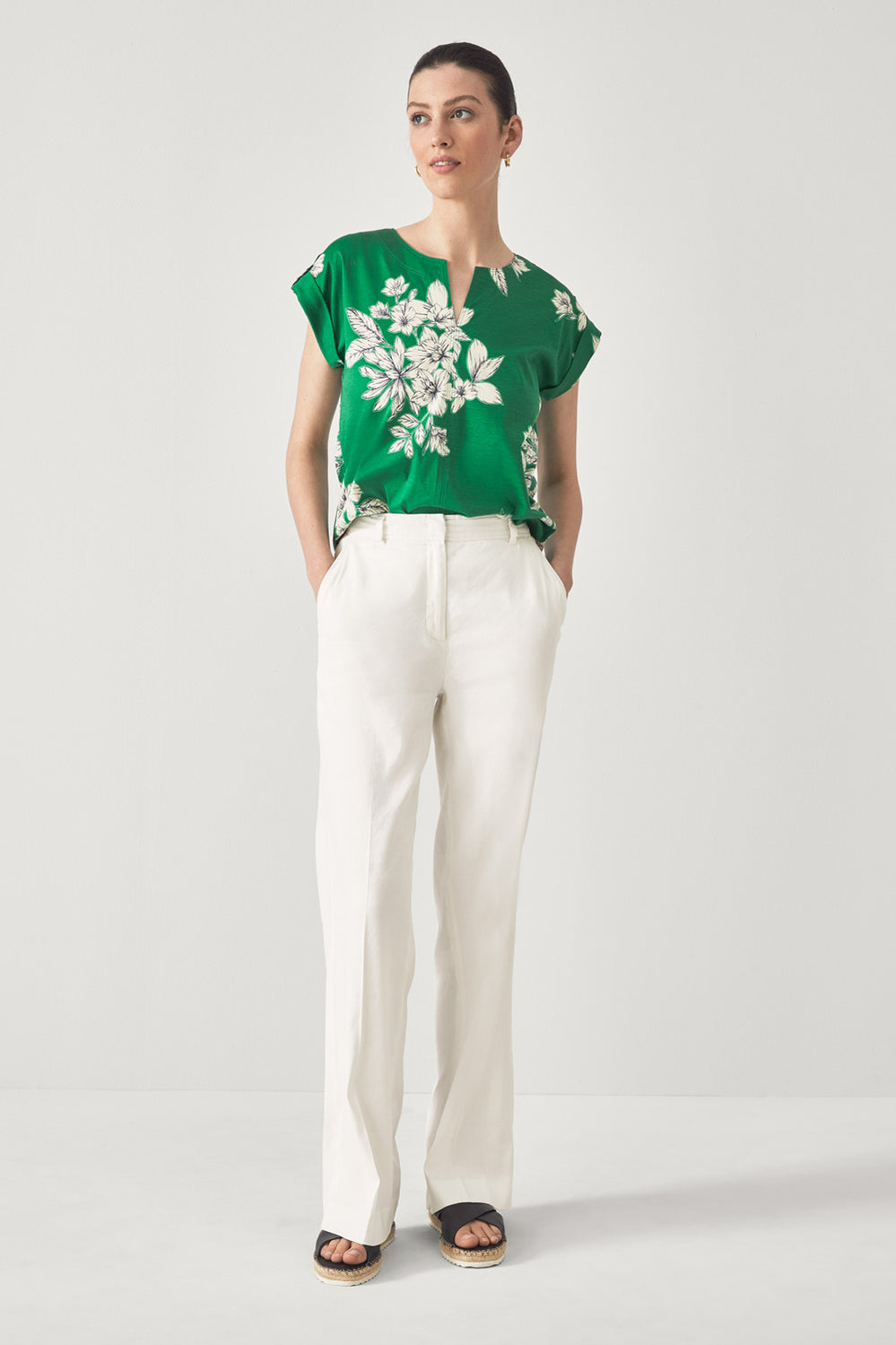 Summer Botanical Tab Sleeve T-Shirt