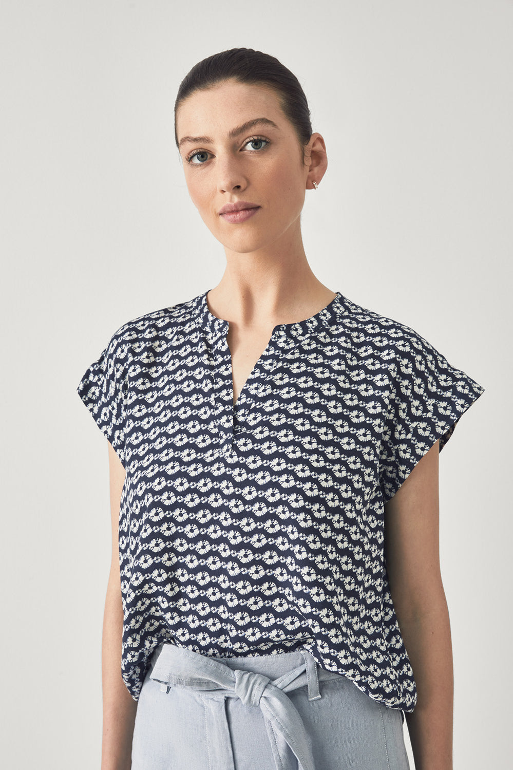 Micro Batik Spot Blouse