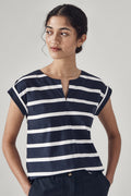Cotton Interlock Stripe T-Shirt