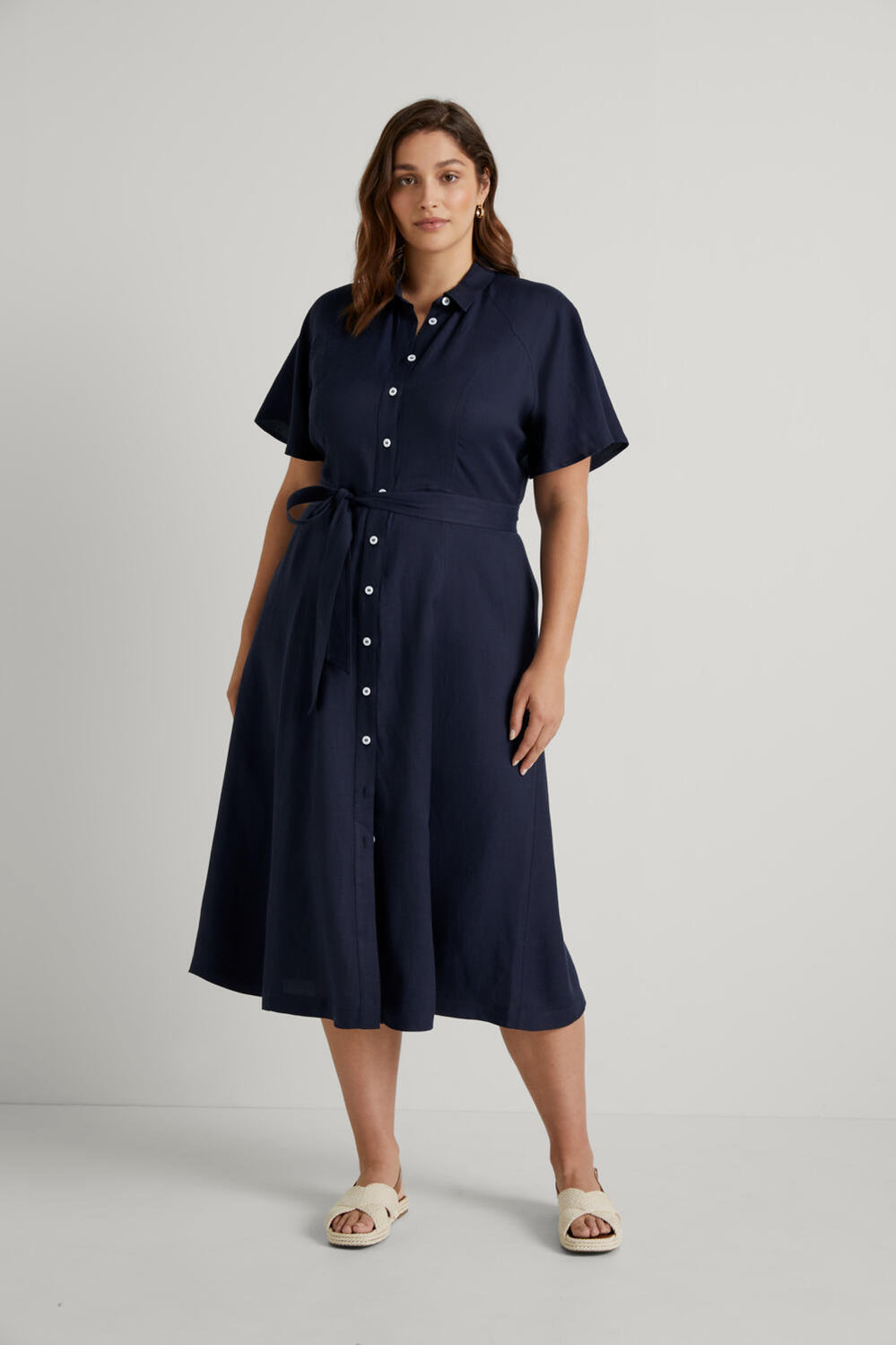 Flutter Sleeve Shirt Dress