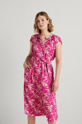 Exotic Fern Pintuck Detail Dress