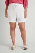 Linen Tab Detail Pull On Short
