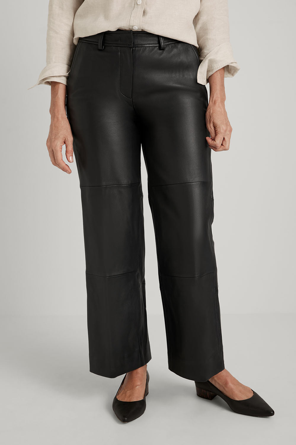 Leather Wide Leg Pant