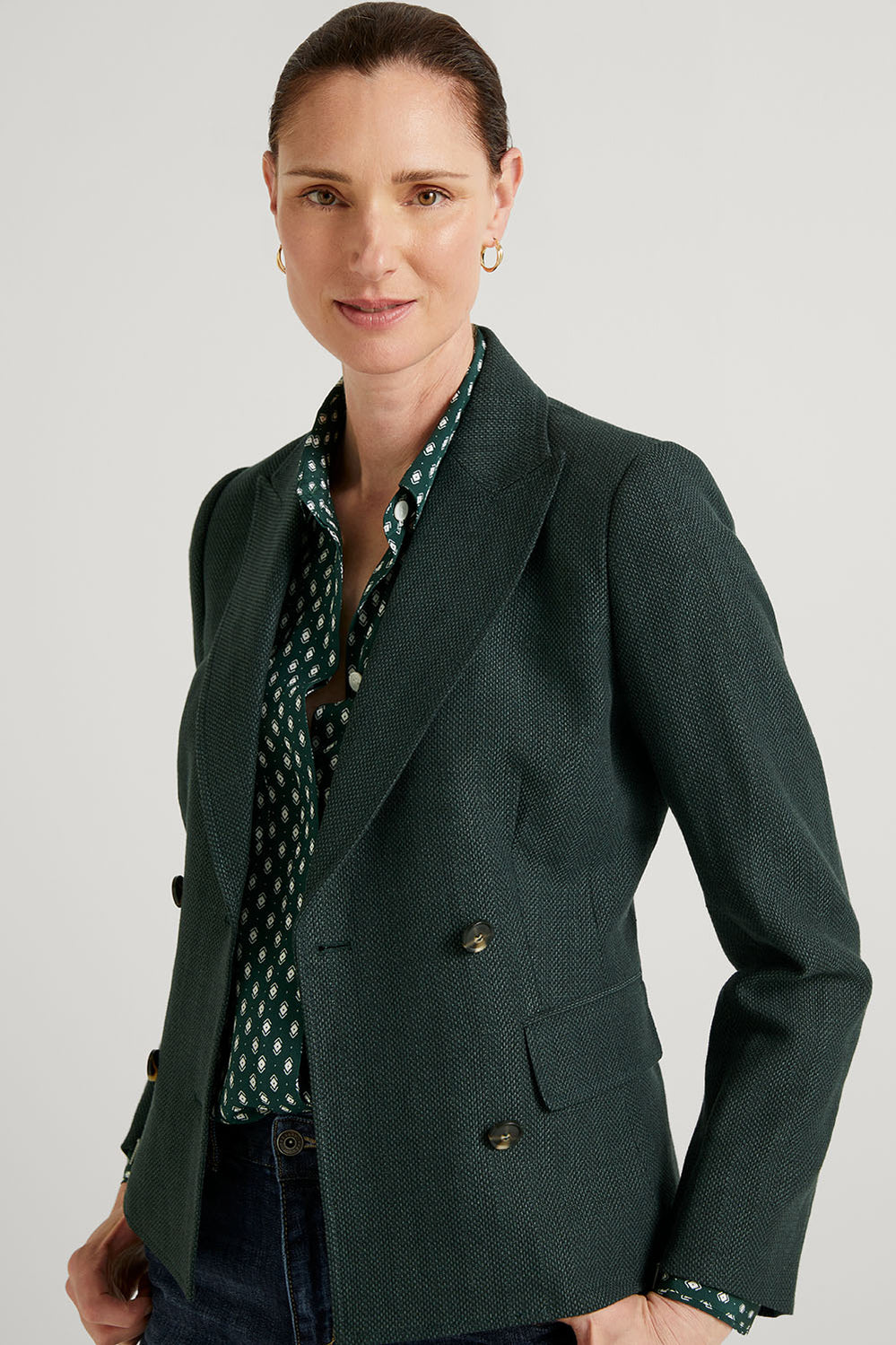 Double Breasted Zip Sleeve Blazer