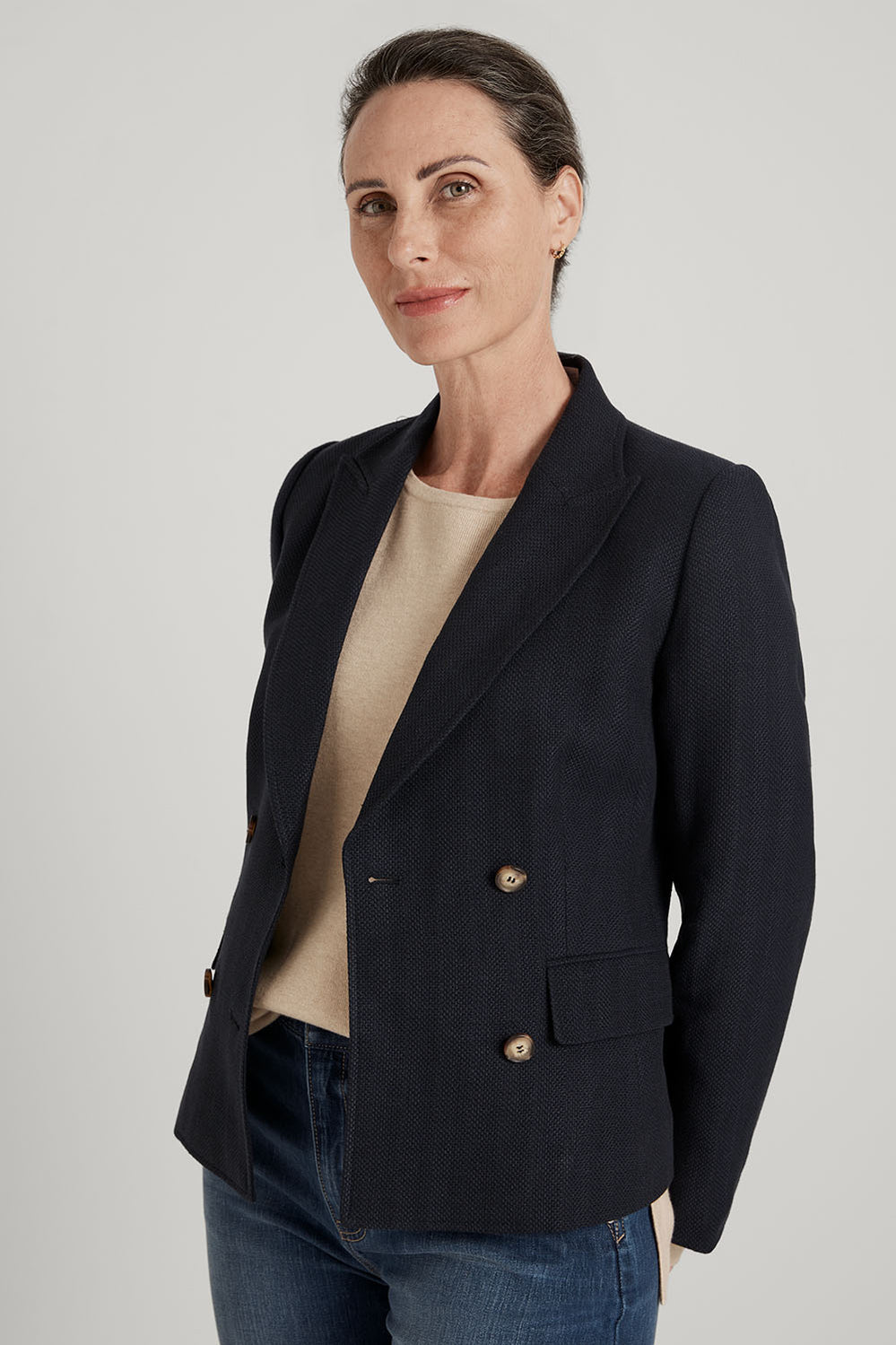 Double Breasted Zip Sleeve Blazer
