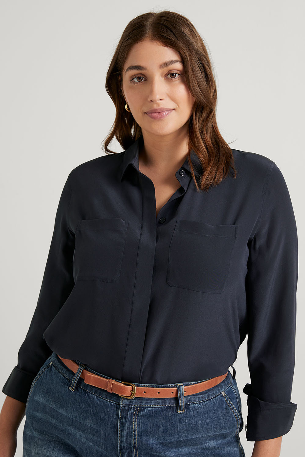 Silk Pocket Detail Shirt