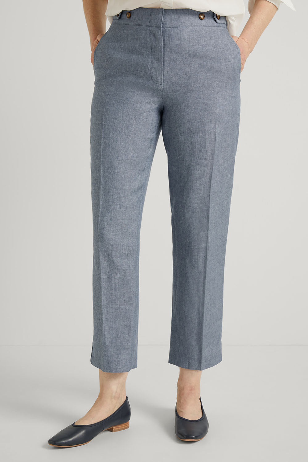 Linen Yarn Dyed Tailored Pant