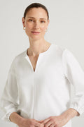 Ponte Gathered Sleeve T-Shirt