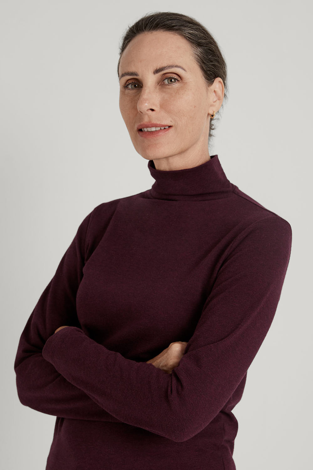 Marle Mock Neck Long Sleeve T-Shirt