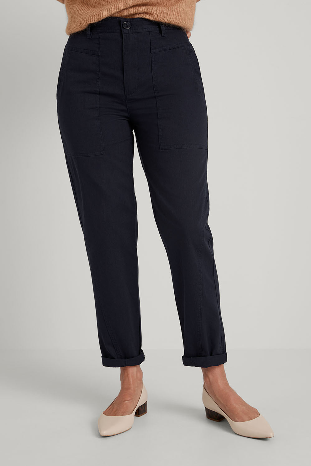 Cotton Herringbone Slub Utility Pant
