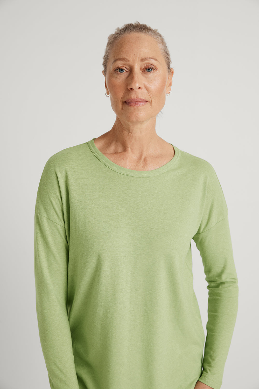Linen Cotton Relaxed Long Sleeve T-Shirt