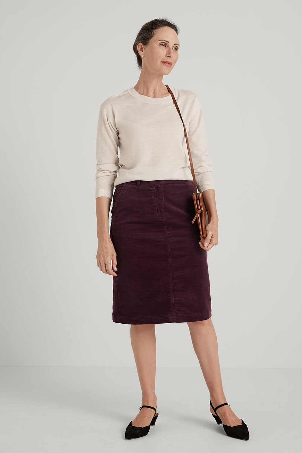 Cord A-Line Skirt