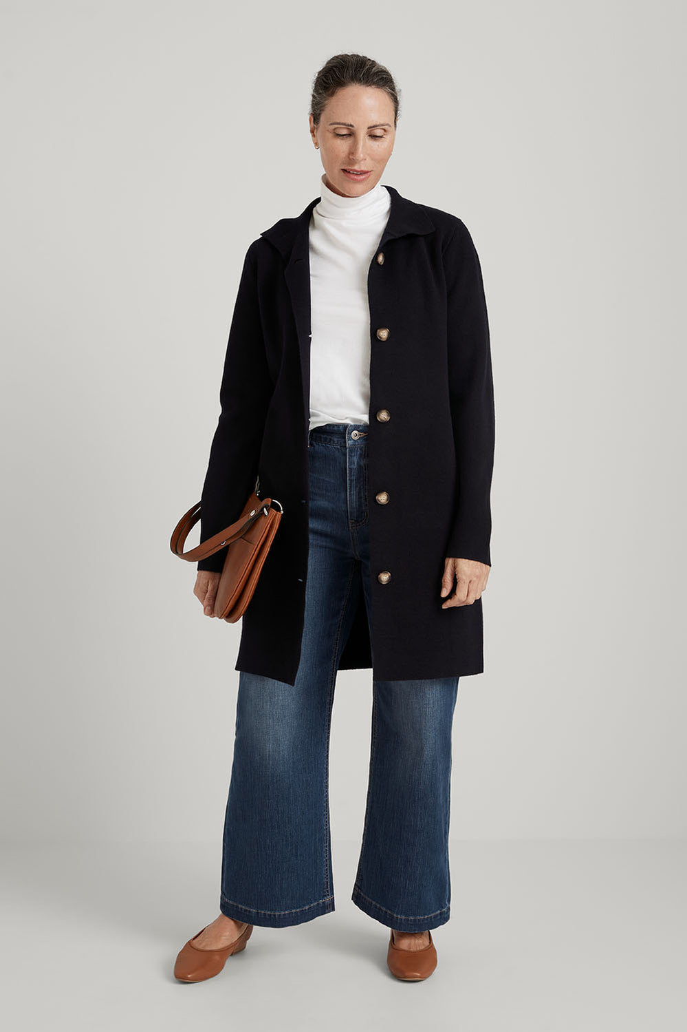 Merino Button Front Coat