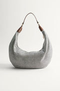 Textile Crescent Slouchy Bag