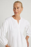 Yarn Dyed Cotton Dobby Button Through Blouse