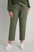 Cotton Ottoman Belted Pant