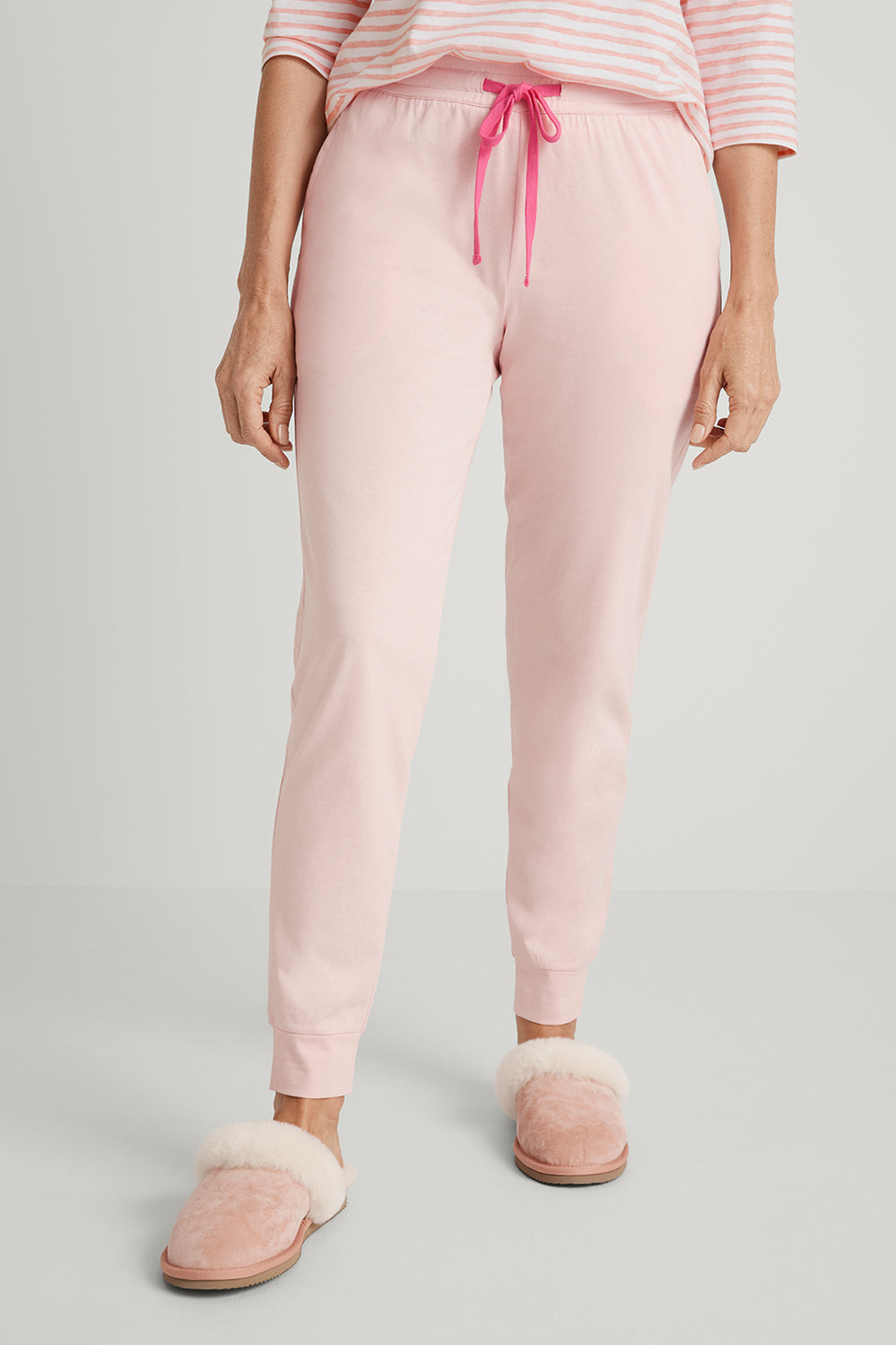 Cotton Drawcord Tapered Sleep Pant