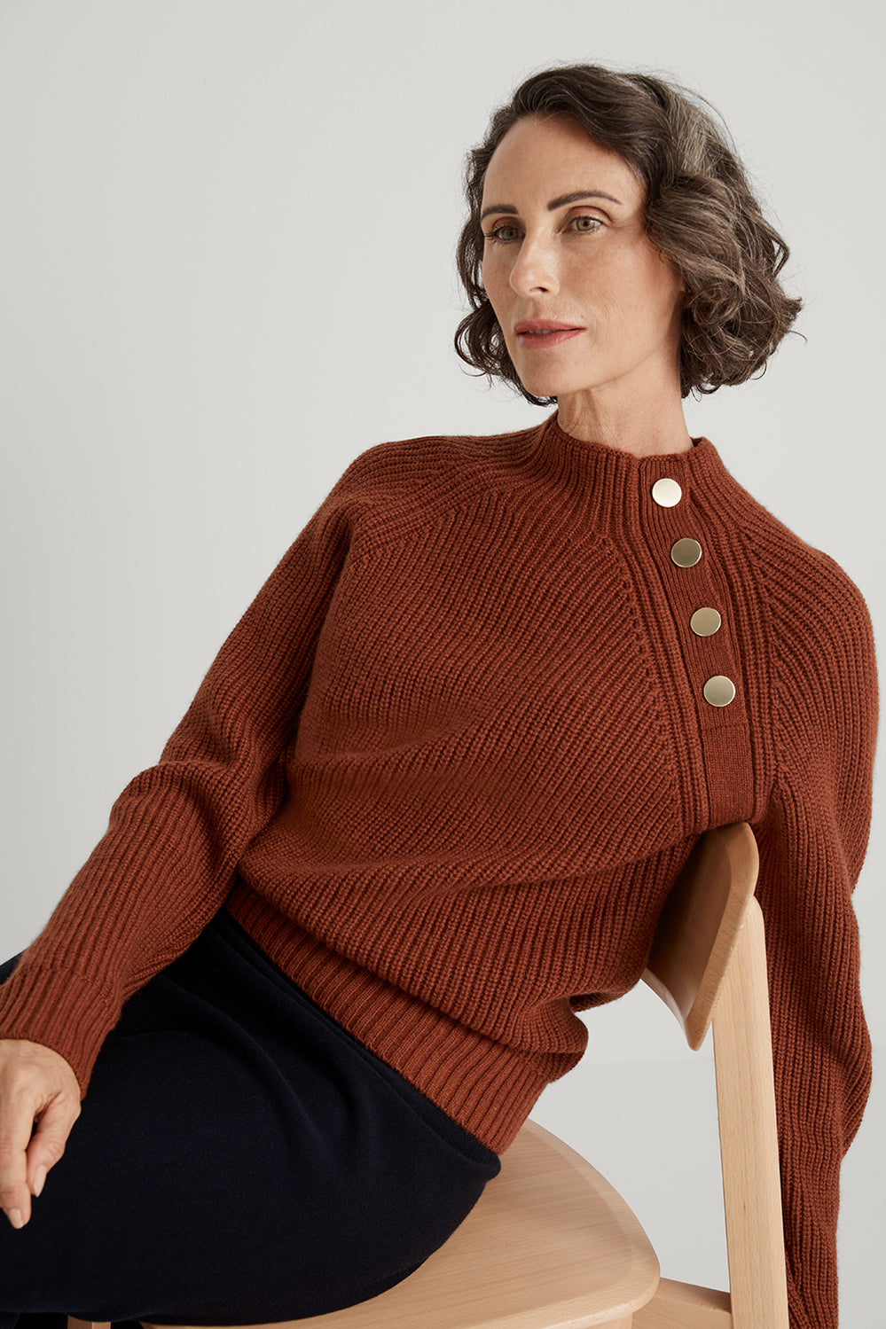 Merino Button Detail Pullover