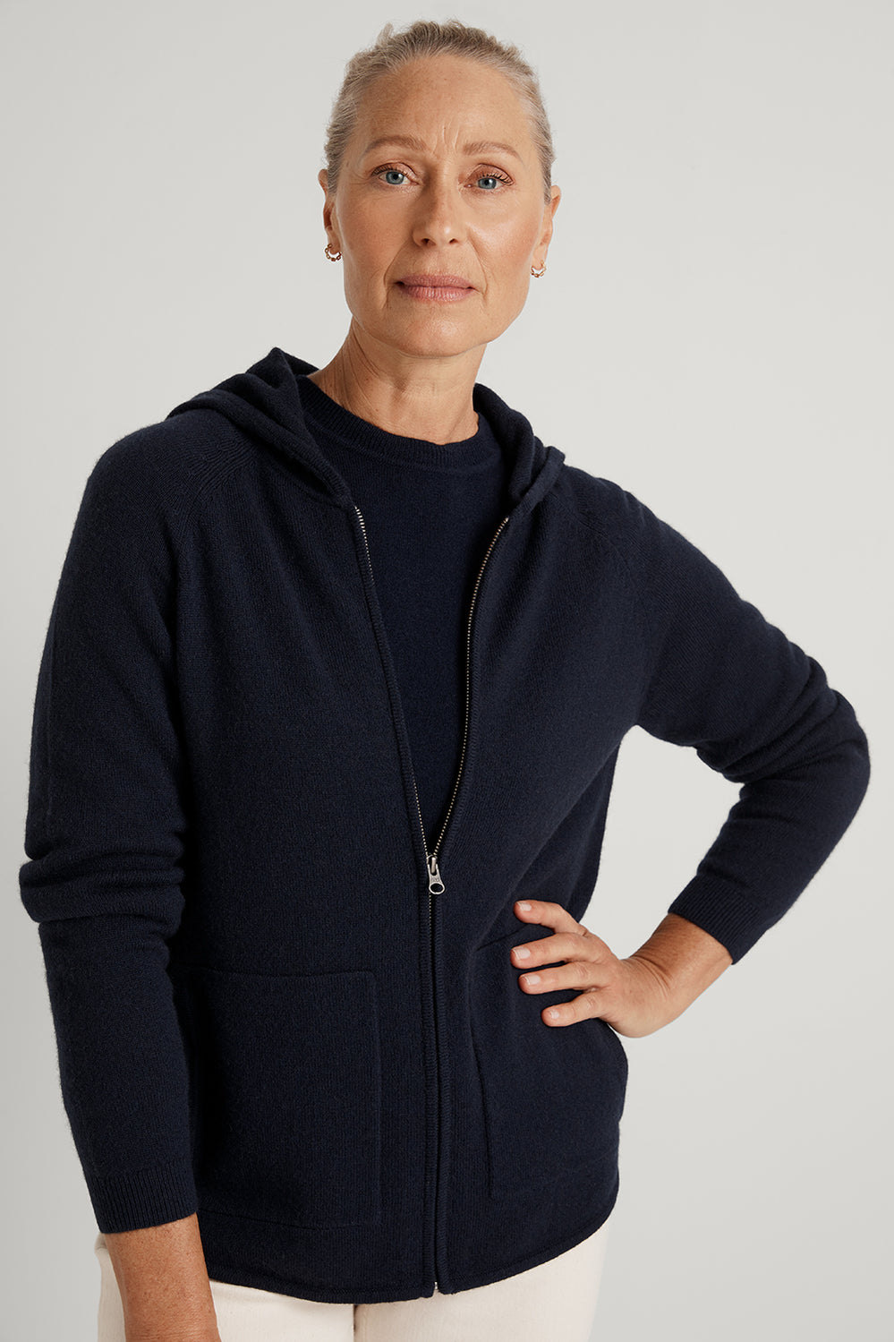 Wool  Zip Through Hoodie