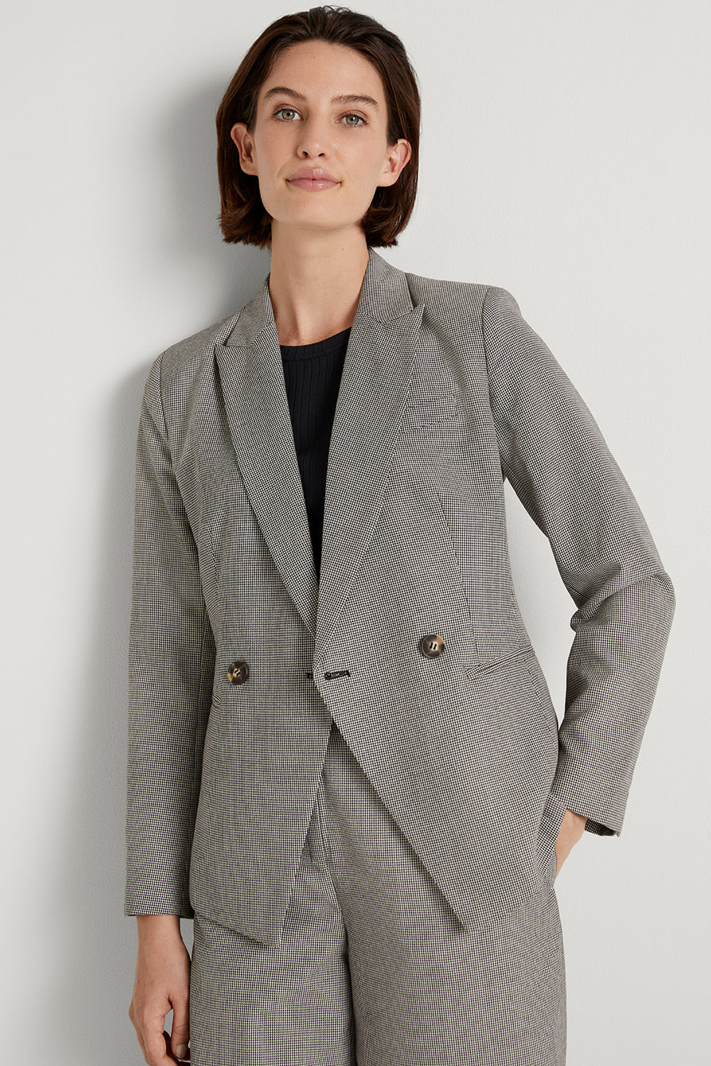 Yarn Dyed Houndstooth Blazer