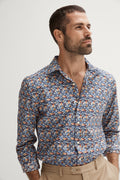 Tailored Cotton Graphic Floral Shirt