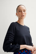Silk Pleat Sleeve Blouse