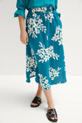 Etched Floral Drawstring Skirt