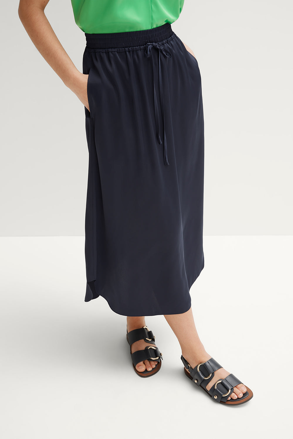 Drawstring Gathered Skirt